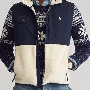 Polo by Ralph Lauren Navy and Cream Vest 3XLT Men’s Big & Tall Perfect Condition